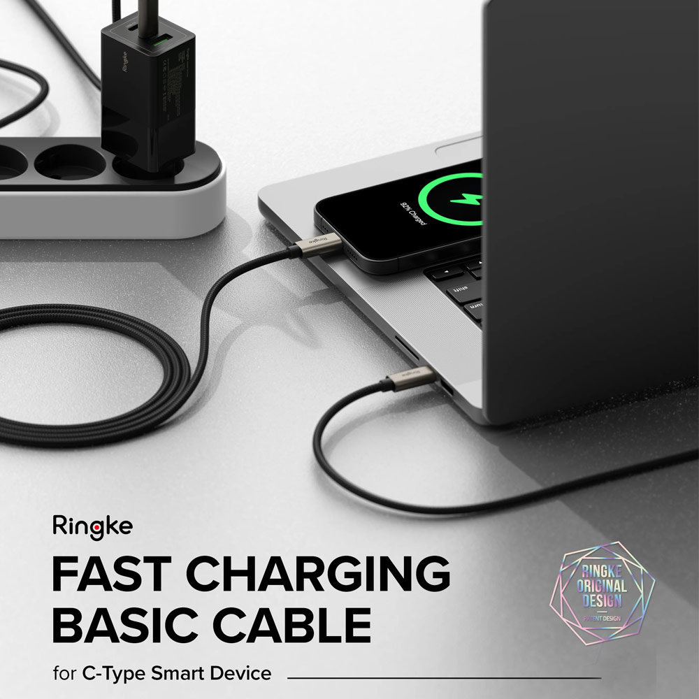 Picture of Ringke 60W PD3.0 480Mbps Fast Charge Charging Basic Cable USB C to USB C (Grey 50cm)