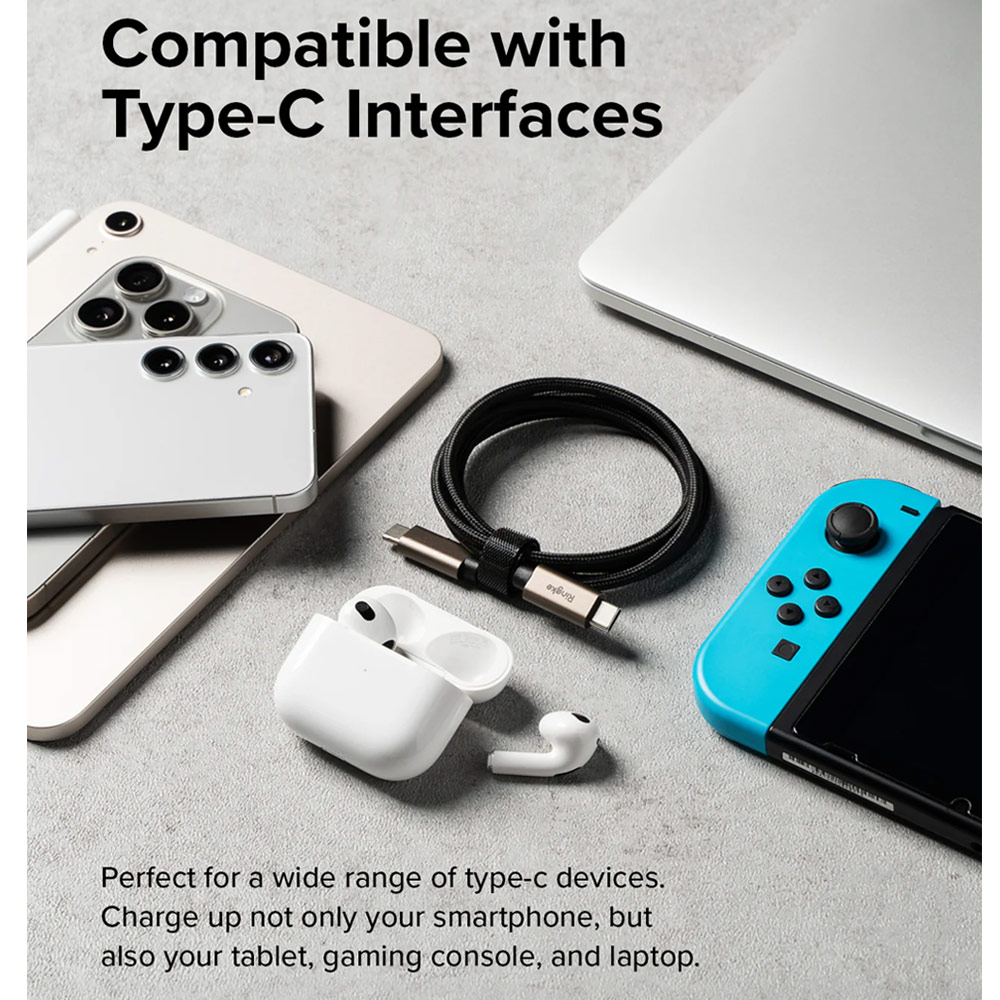 Picture of Ringke 60W PD3.0 480Mbps Fast Charge Charging Basic Cable USB C to USB C (Grey 50cm)