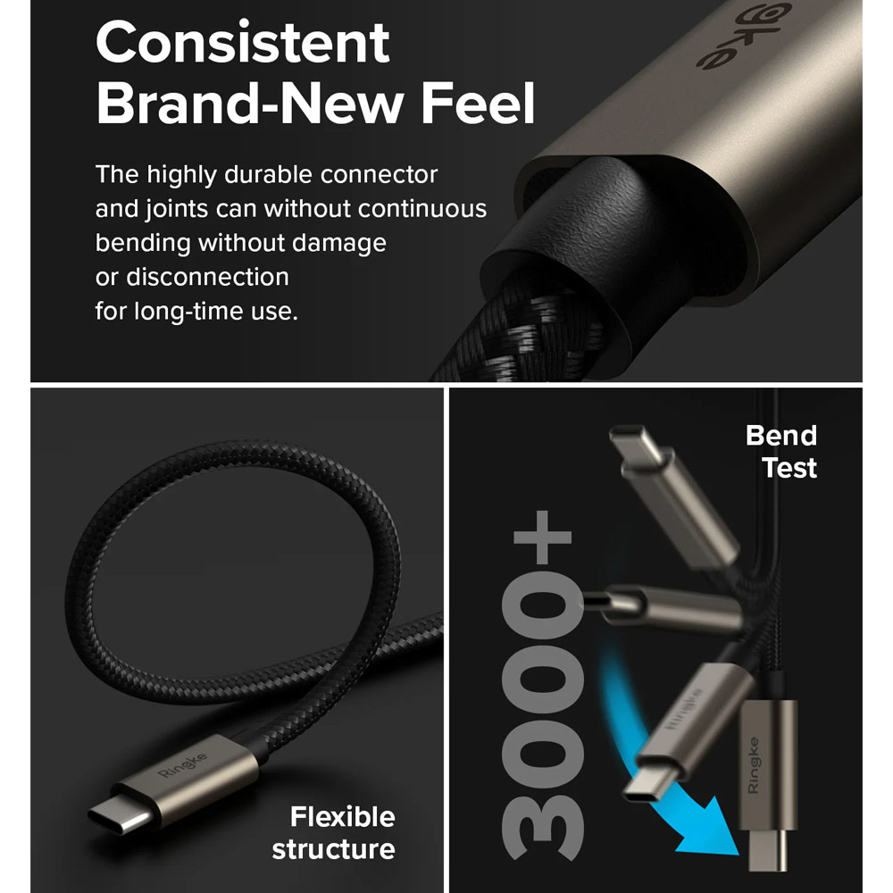 Picture of Ringke 60W PD3.0 480Mbps Fast Charge Charging Basic Cable USB C to USB C (Grey 50cm)