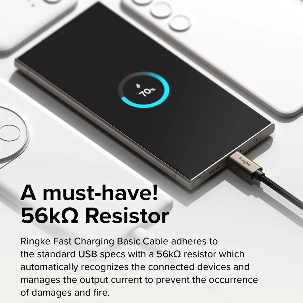 Picture of Ringke 60W PD3.0 480Mbps Fast Charge Charging Basic Cable USB C to USB C (Grey 50cm)