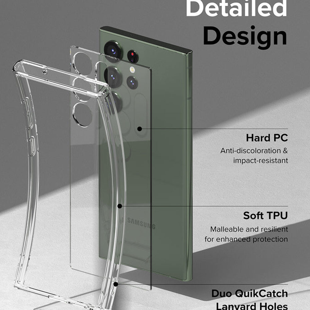 Picture of Samsung Galaxy S23 Ultra Case | Ringke Fusion Transparent Protection Case for Samsung Galaxy S23 Ultra (Matte Clear)