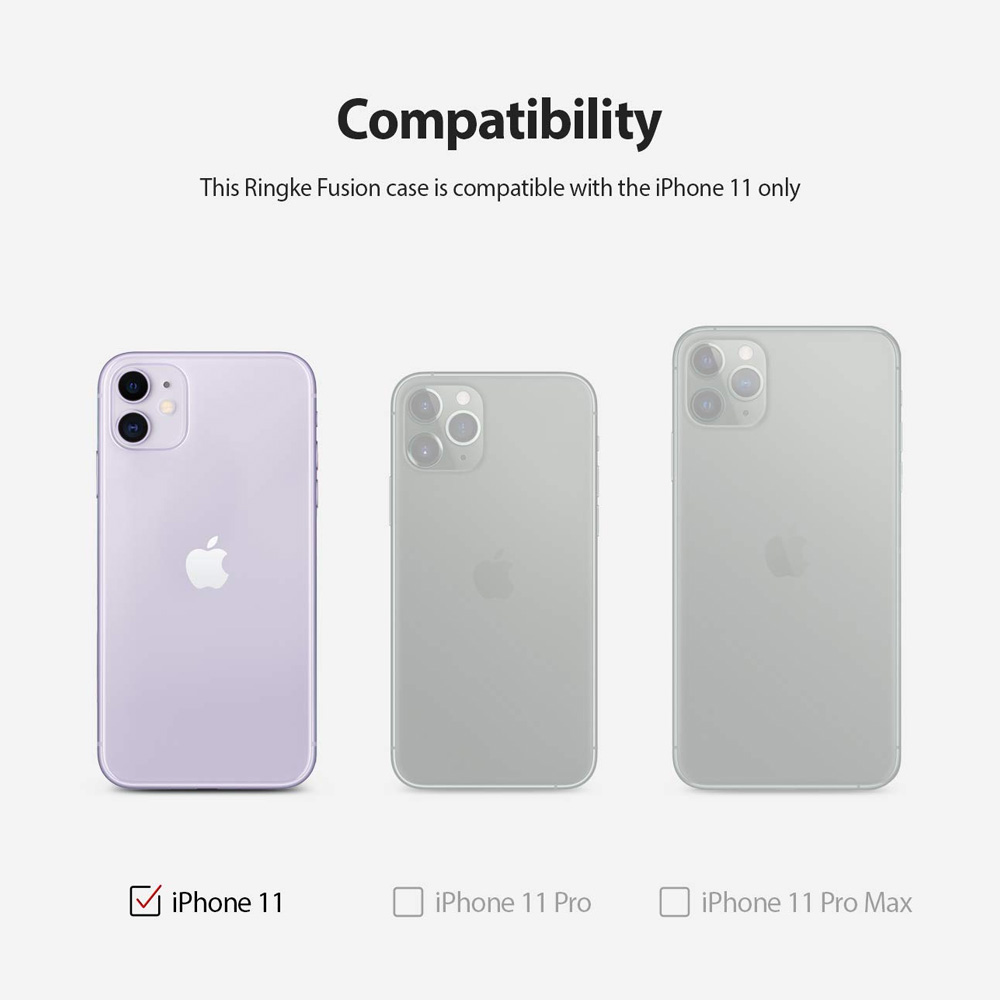 Picture of Apple iPhone 11 6.1 | Ringke Fusion Matte Anti Fingerprint Extreme Tough Protection for Apple iPhone 11 6.1 (Matte Clear)