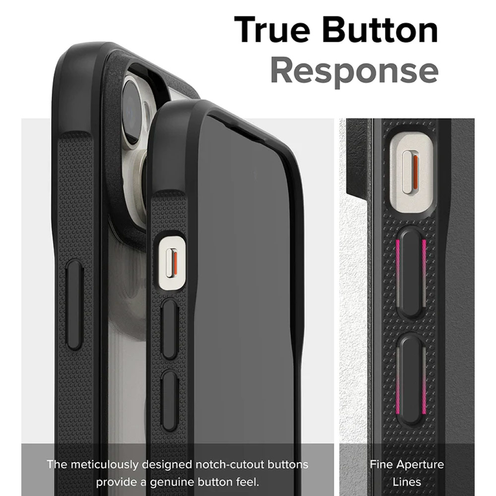 Picture of Apple iPhone 15 6.1 Case | Ringke Fusion Bold Anti Yellow Back Plate Drop Protection Case for Apple iPhone 15 6.1 (Gray)