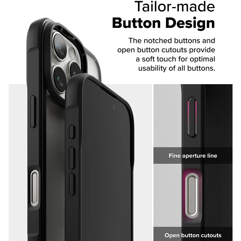 Picture of Apple iPhone 16 Pro Max 6.9 Case | Ringke Fusion Bold Anti Yellow Back Plate Drop Protection Case for Apple iPhone 16 Pro Max 6.9 (Black)