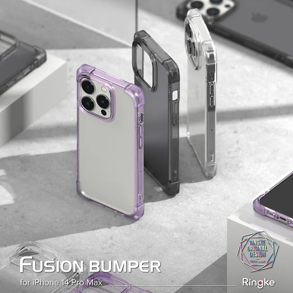 Picture of Apple iPhone 14 6.1 Case | Ringke Fusion Bumper Corner Edge Drop Protection Case for iPhone 14 6.1 (Matte Smoke Black)