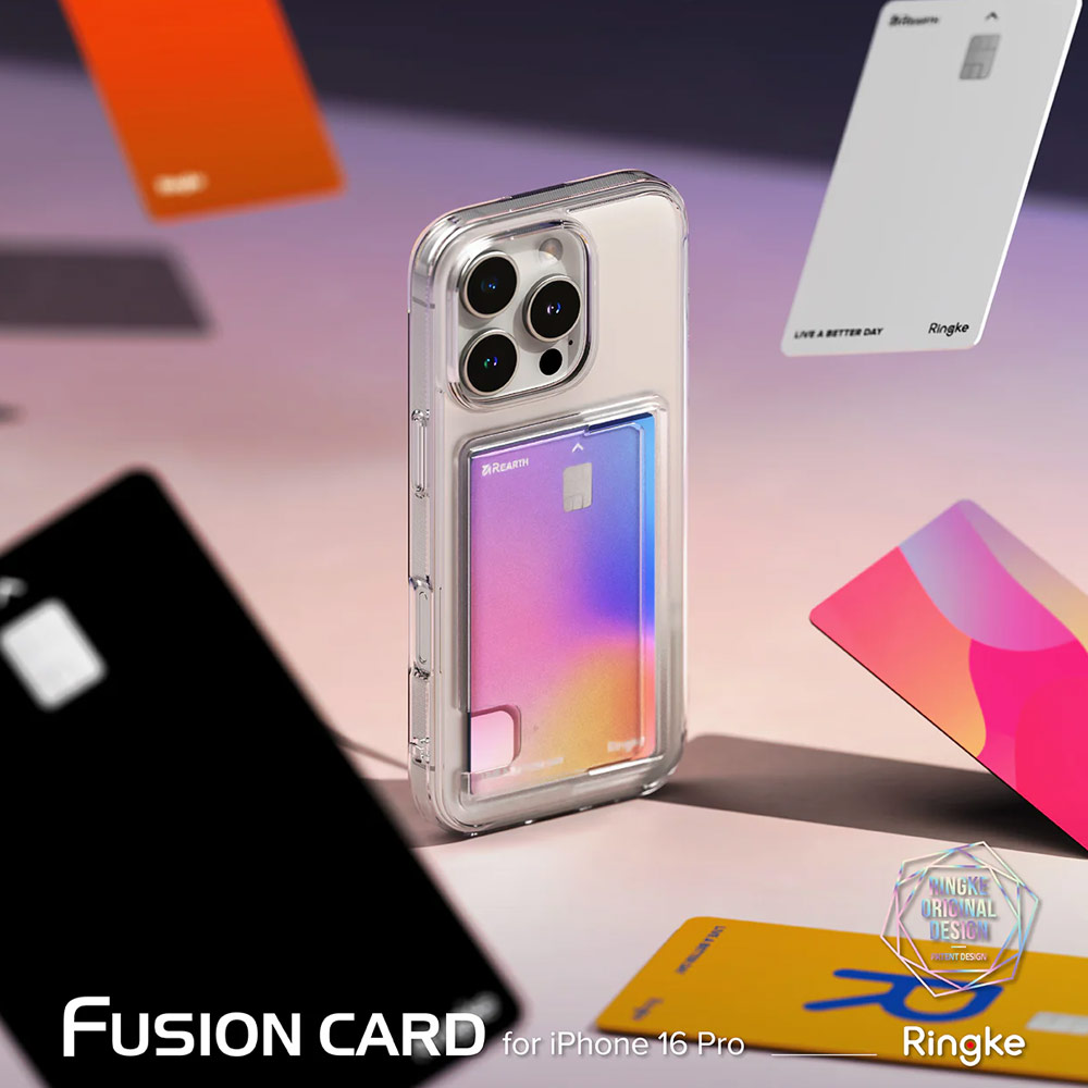 Picture of Apple iPhone 16 Pro 6.3 Case | Ringke Fusion Card Drop Protection Case for iPhone 16 Pro 6.3 (Clear)