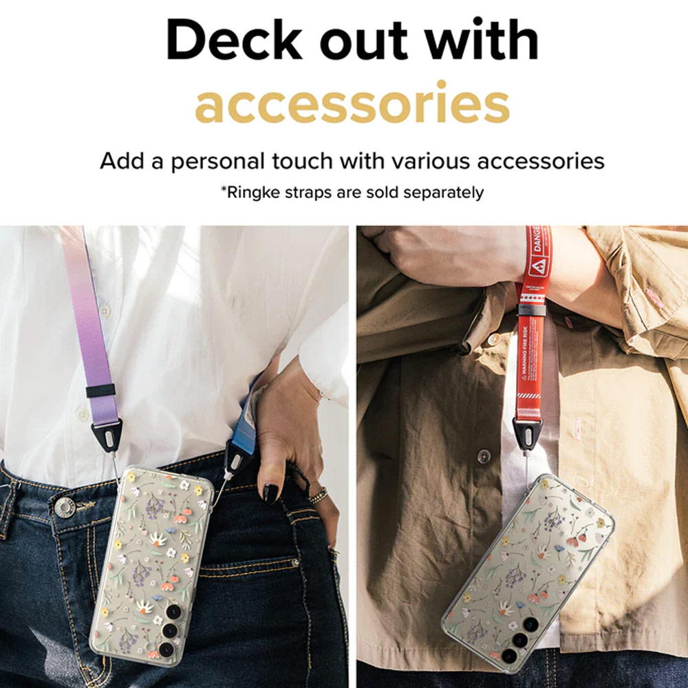 Picture of Samsung Galaxy S23 Case | Ringke Fusion Design Transparent Protection Case for Samsung Galaxy S23 (Floral)