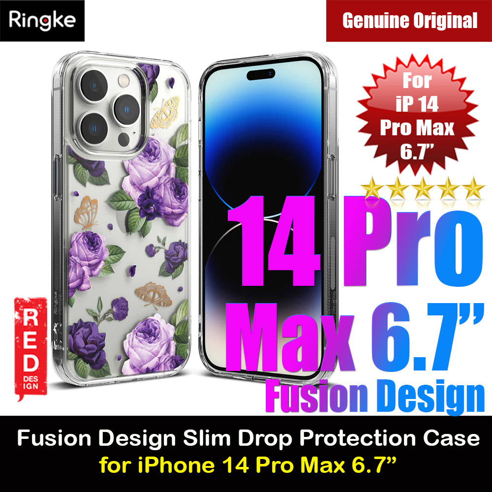 Picture of Ringke Fusion Design Female Modern Women Girl Trendy Design Slim Drop Protection Case for iPhone 14 Pro Max 6.7 (Purple Roses) Apple iPhone 14 Pro Max 6.7- Apple iPhone 14 Pro Max 6.7 Cases, Apple iPhone 14 Pro Max 6.7 Covers, iPad Cases and a wide selection of Apple iPhone 14 Pro Max 6.7 Accessories in Malaysia, Sabah, Sarawak and Singapore 