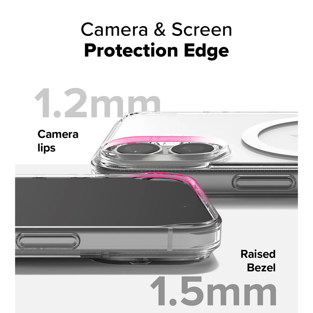 Picture of Apple iPhone 16 Plus 6.7 Case | Ringke Fusion Magnetic Slim Drop Protection Case Magsafe Compatible for  iPhone 16 Plus 6.7 (Clear)