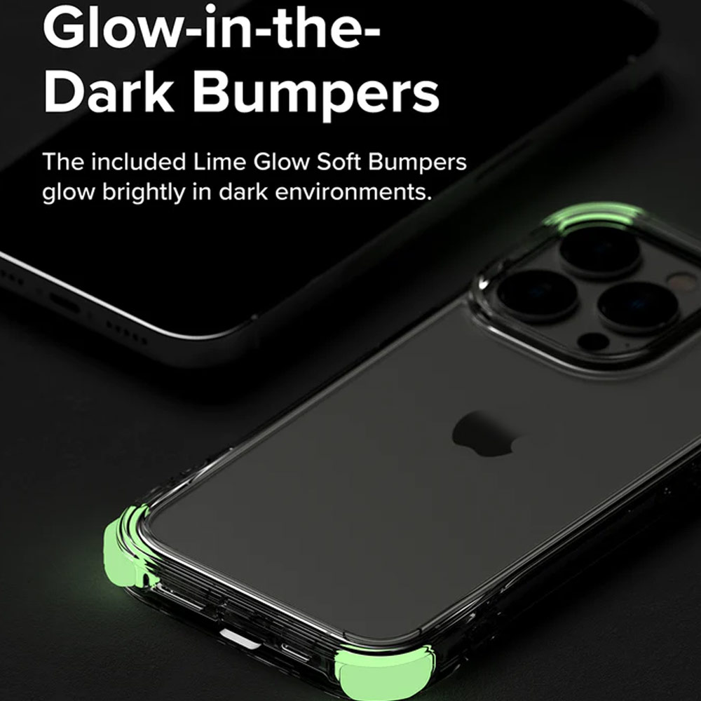 Picture of Apple iPhone 14 Pro 6.1 Case | Ringke Fusion Plus Corner Bumper Absorbs Shock Drop Protection Case for iPhone 14 Pro 6.1 (Clear Lime Glow)