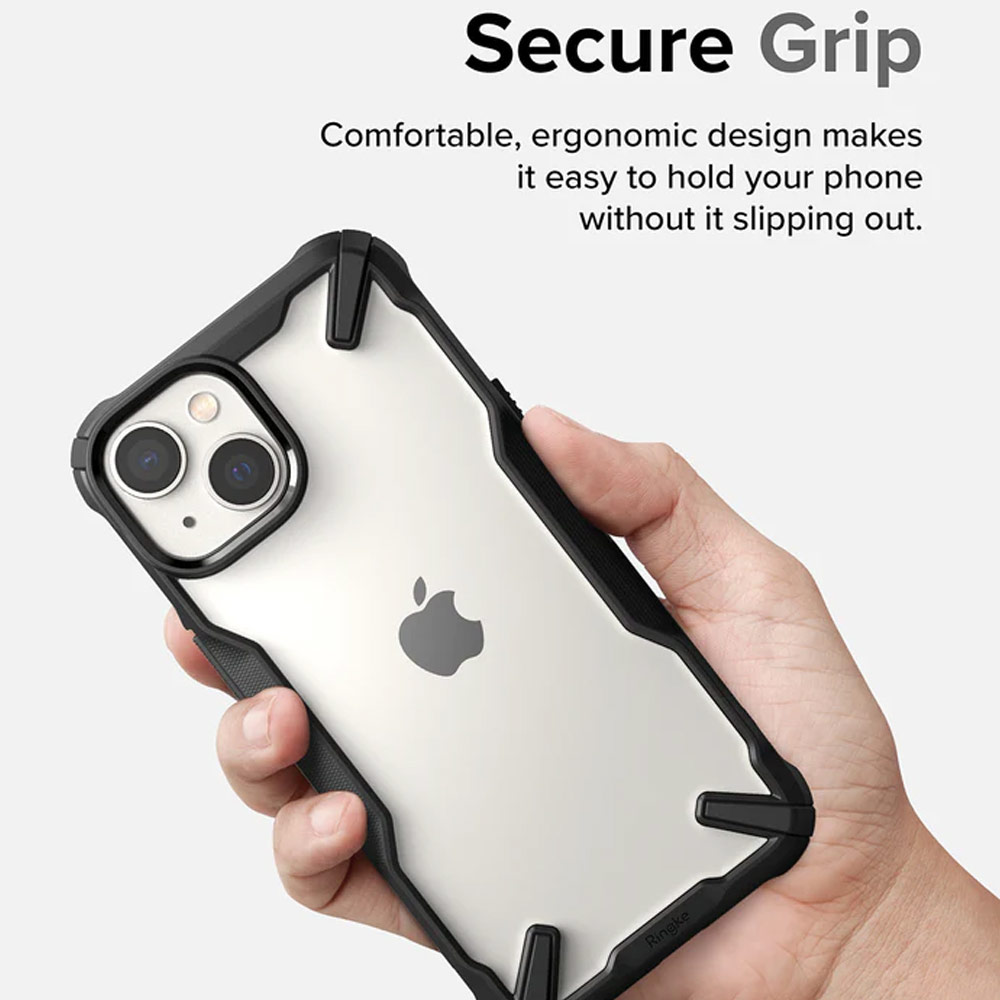 Picture of Apple iPhone 14 6.1 Case | Ringke Fusion X Hybrid PC and TPU Frame Drop Protection Case for Apple iPhone 14 6.1 (Black)