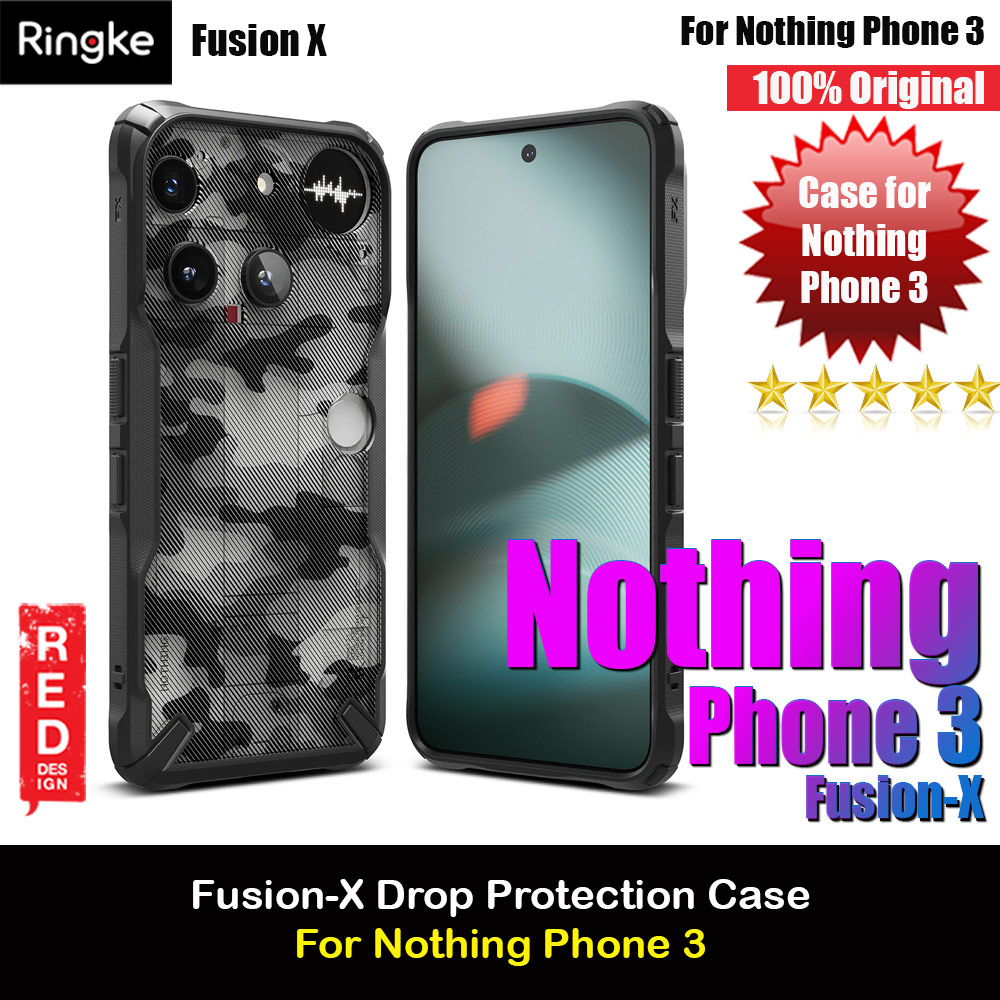 Picture of Nothing Phone 3 Case | Ringke Fusion X Hybrid Drop Protection Case for Nothing Phone 3 (Camo Black)