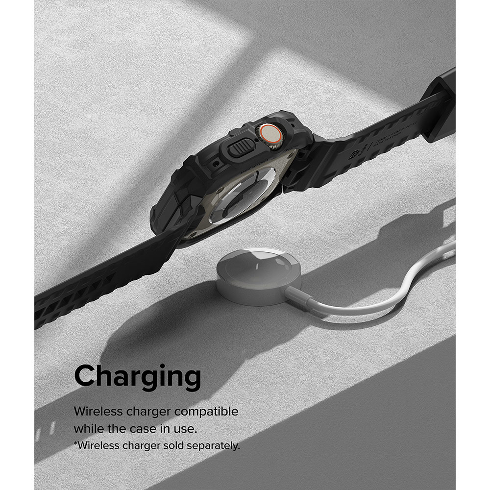 Picture of Apple Watch 49mm Ultra 3 Case | Ringke Fusion X Guard Protection Case Strap Band for Apple Watch Ultra 49mm (White Black Index)
