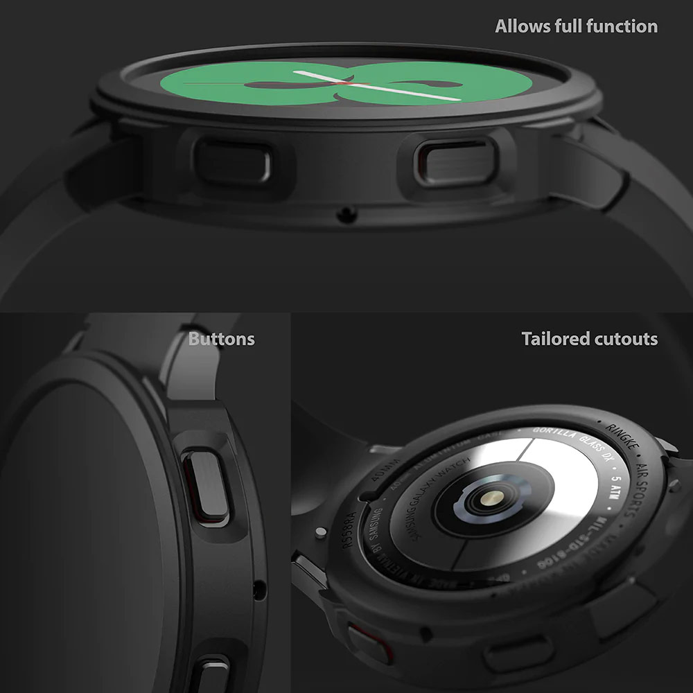 Picture of Samsung Galaxy Watch 4 40mm Case | Ringke Air Sports Soft Bumper Case for Galaxy Watch 4 40mm Case (Black)