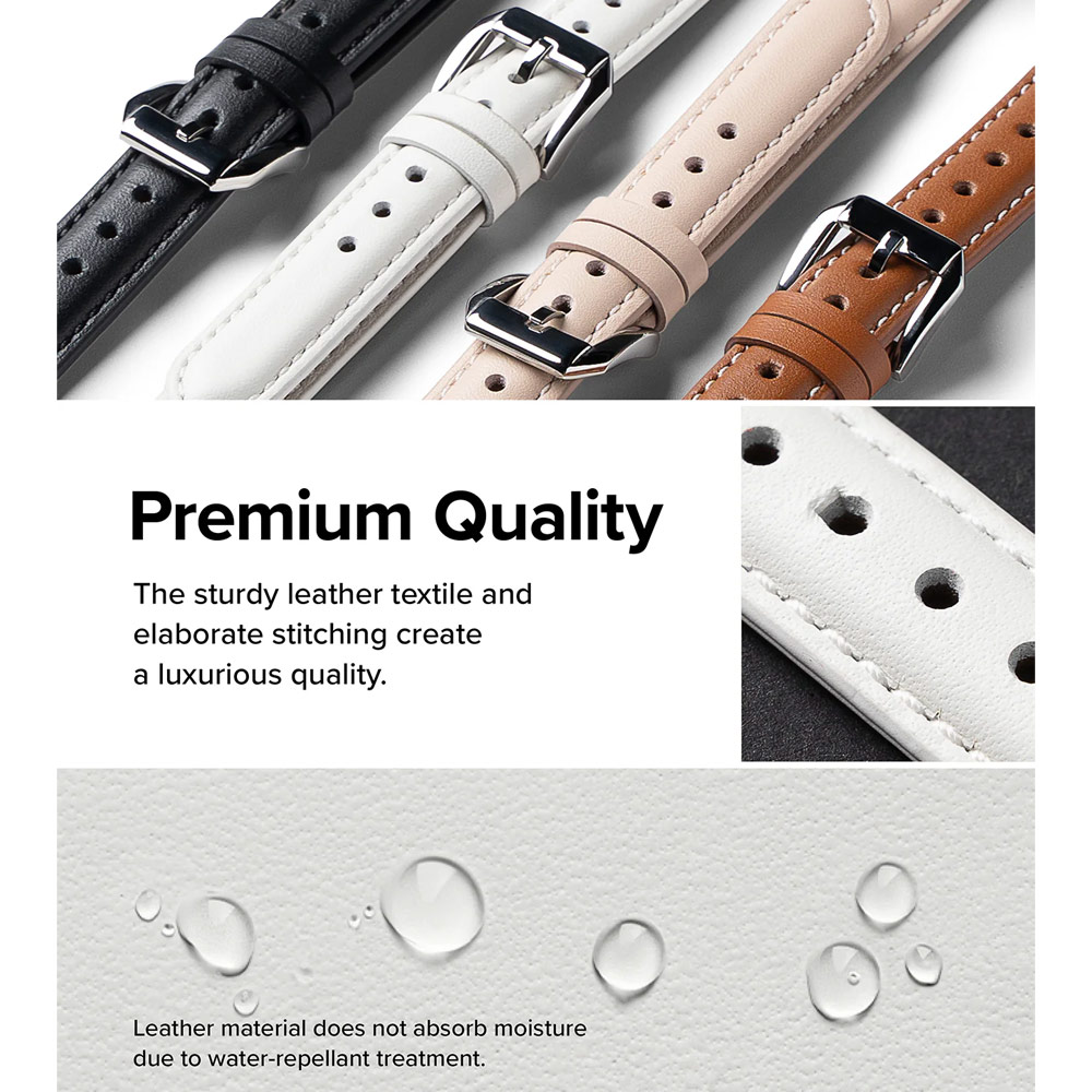 Picture of Apple Watch 38mm  | Ringke Genuine Leather One Slim Padded Strap for Apple Watch Series 4 5 6 8 9 41mm 40mm 38mm (Black)