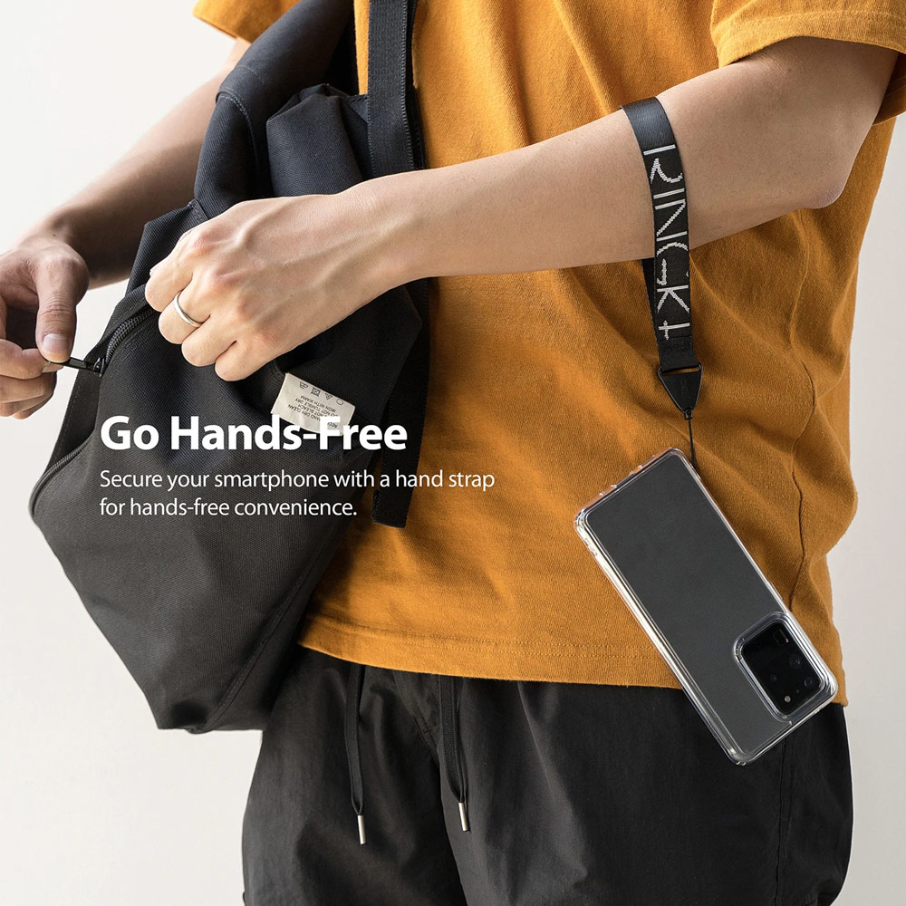 Picture of Ringke Hand Strap Smartphone Case Strap Camera Strap Key Ring Strap Airpods Pro Strap (Lettering Black)