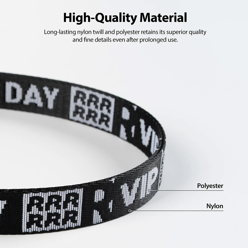 Picture of Ringke Hand Strap Smartphone Case Strap Camera Strap Key Ring Strap Airpods Pro Strap (Lettering Ticket Band 2 Black)