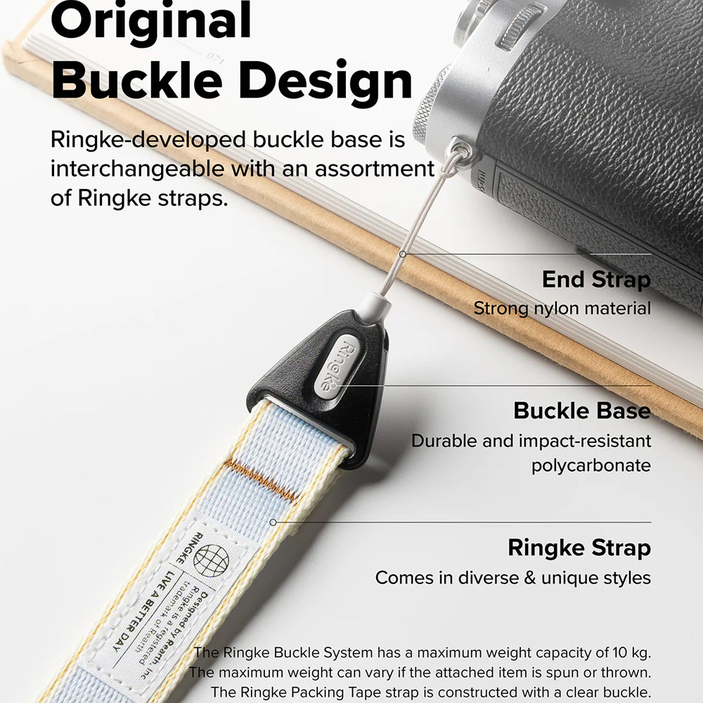 Picture of Ringke High density polyester wrist hand strap for Perfect for daily use traveling hiking smartphone  Portable Handheld Fan Strap (Stripe Blue)