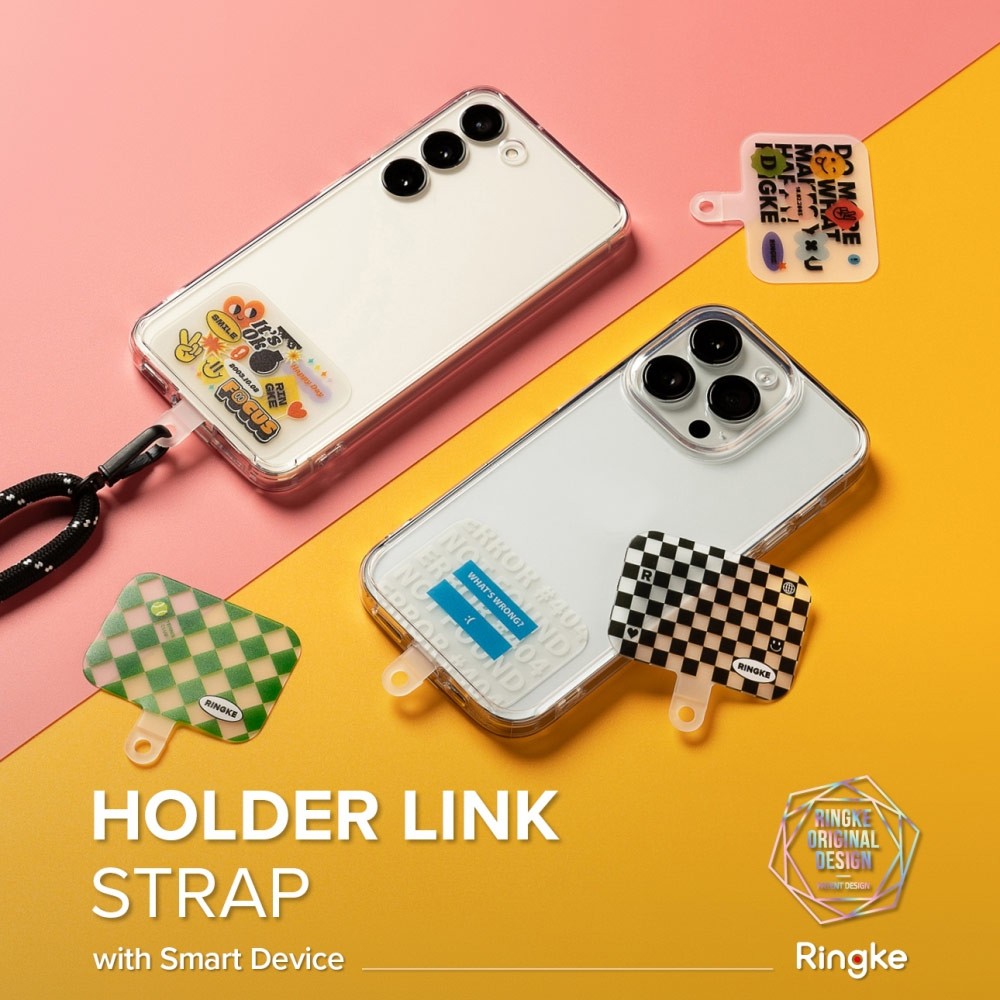 Picture of Ringke Shoulder Strap Design Holder Link Rope Lanyard for Phone case (Focus Design Khakis White Rope)