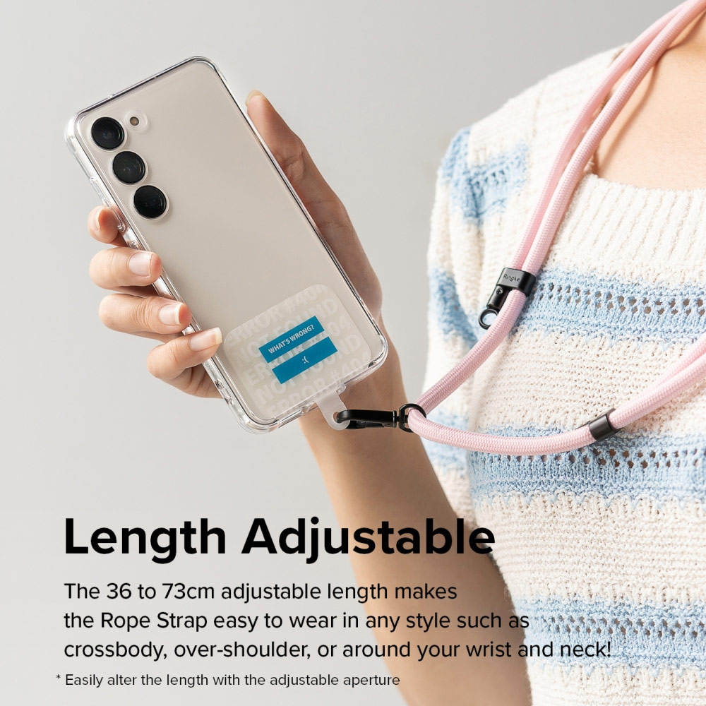 Picture of Ringke Shoulder Strap Design Holder Link Rope Lanyard for Phone case (Focus Design Khakis White Rope)