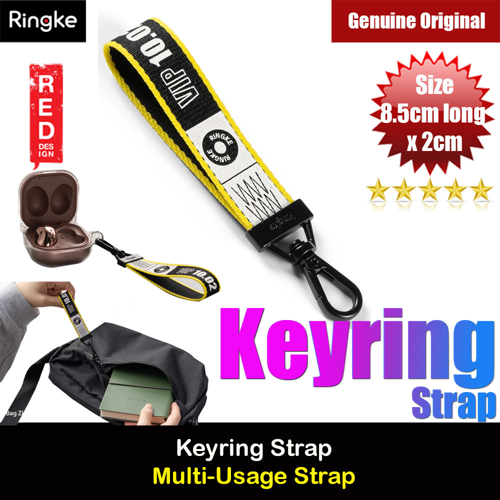 Picture of Ringke Key Ring Strap with Oval Hook Clip  for phone case keychain camera game console USB flash drives (Lettering Ticket Band Black) Red Design- Red Design Cases, Red Design Covers, iPad Cases and a wide selection of Red Design Accessories in Malaysia, Sabah, Sarawak and Singapore 