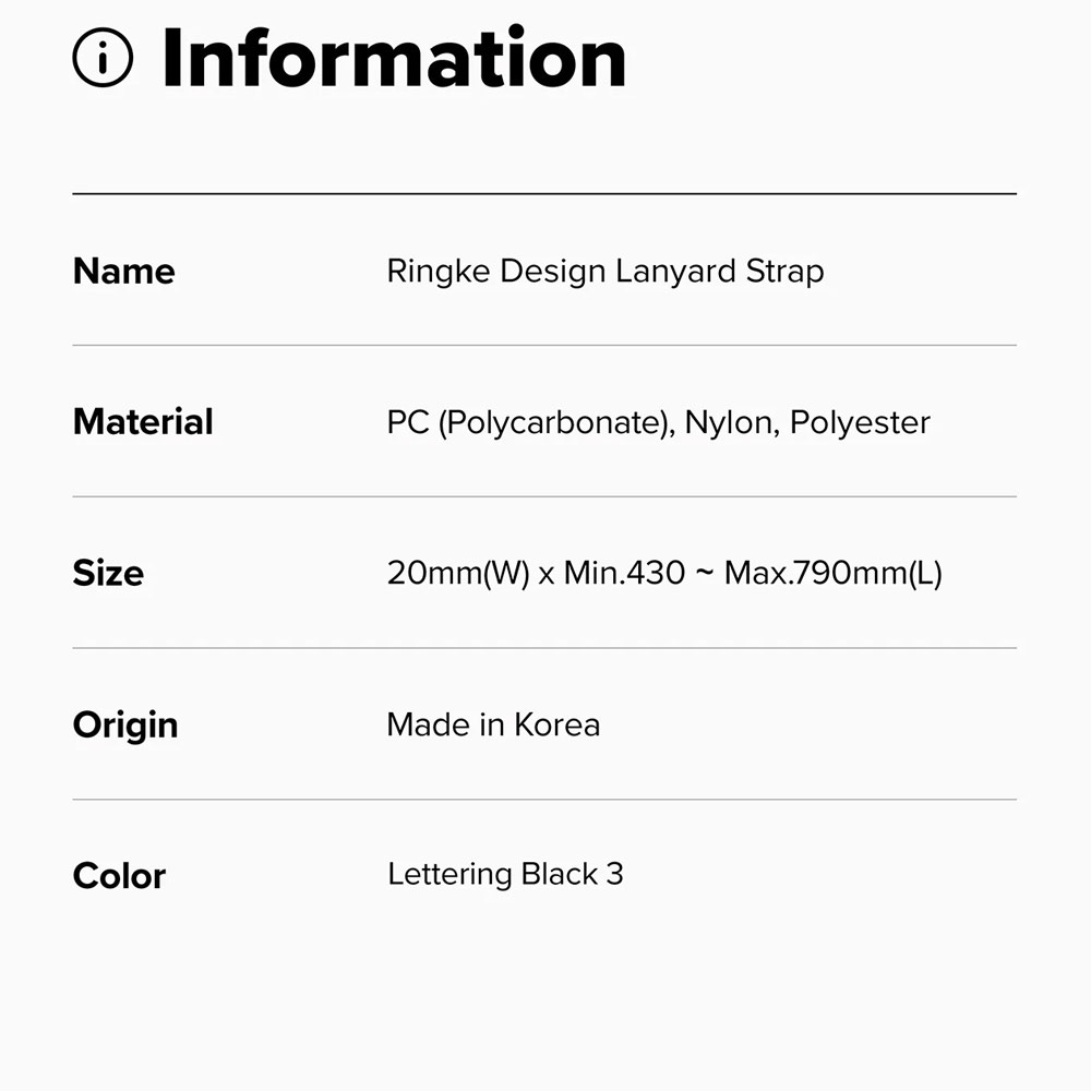 Picture of Ringke High density polyester Lanyard strap Shoulder Strap for Perfect for daily use traveling hiking smartphone Jisulife Portable Handheld Fan Strap (Lettering Black 3)