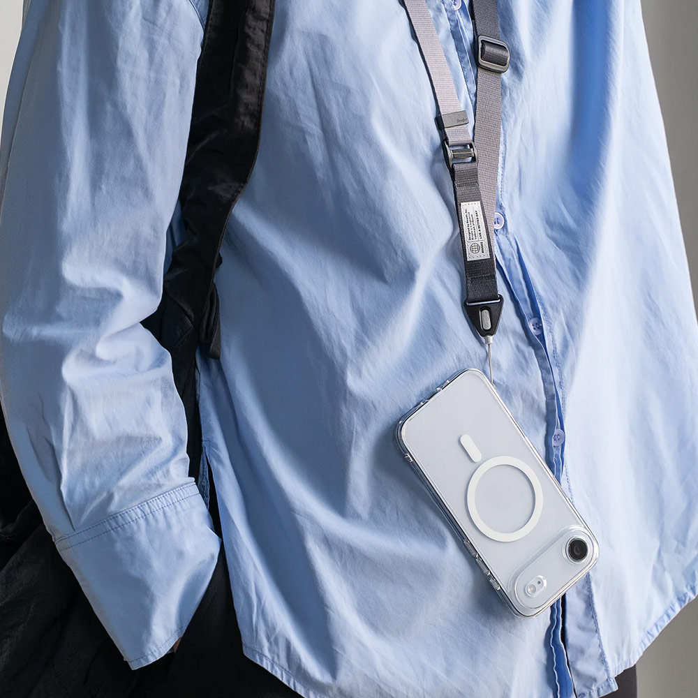 Picture of Ringke High density polyester Lanyard strap Shoulder Strap for Perfect for daily use traveling hiking smartphone Jisulife Portable Handheld Fan Strap (Graphite)