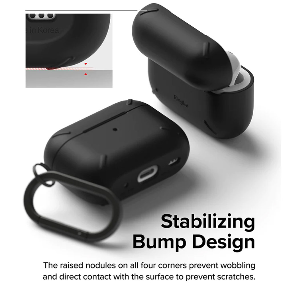 Picture of Apple Airpods Pro 2 Case | Ringke Layered Hard Protective Protection Case with Carabiner for Apple Airpods Pro 2 (Clear Purple)