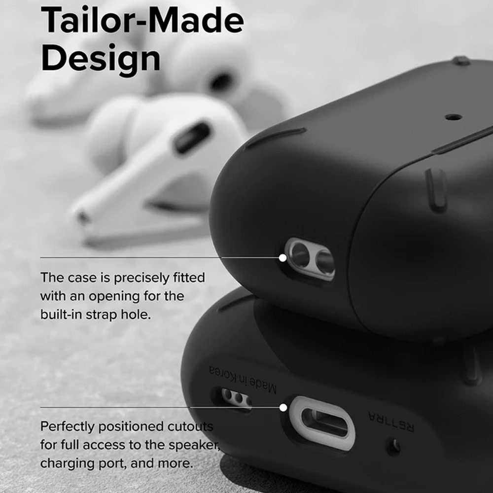 Picture of Apple Airpods Pro 2 Case | Ringke Layered Hard Protective Protection Case with Carabiner for Apple Airpods Pro 2 (Clear Purple)