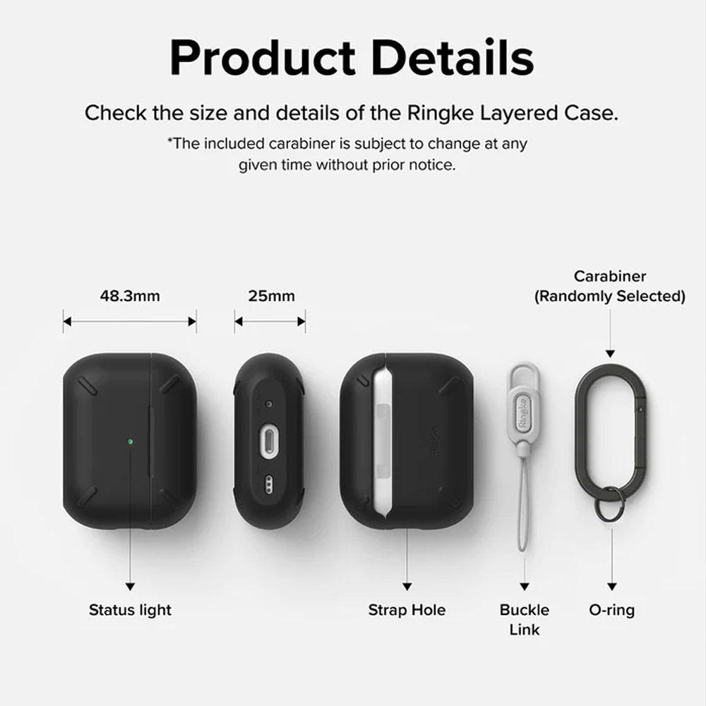 Picture of Apple Airpods Pro 2 Case | Ringke Layered Hard Protective Protection Case with Carabiner for Apple Airpods Pro 2 (Clear Purple)