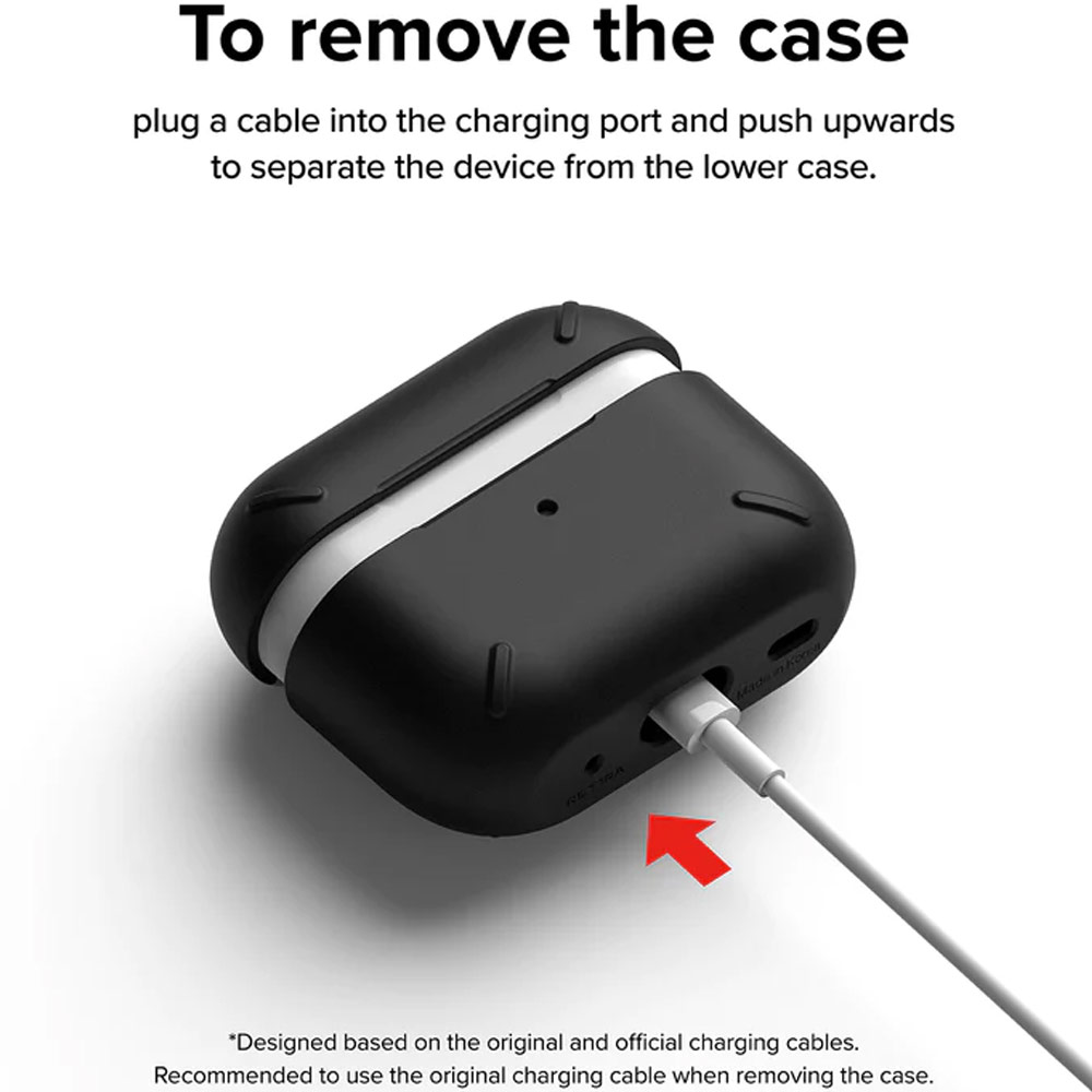 Picture of Apple Airpods Pro 2 Case | Ringke Layered Hard Protective Protection Case with Carabiner for Apple Airpods Pro 2 (Clear Purple)