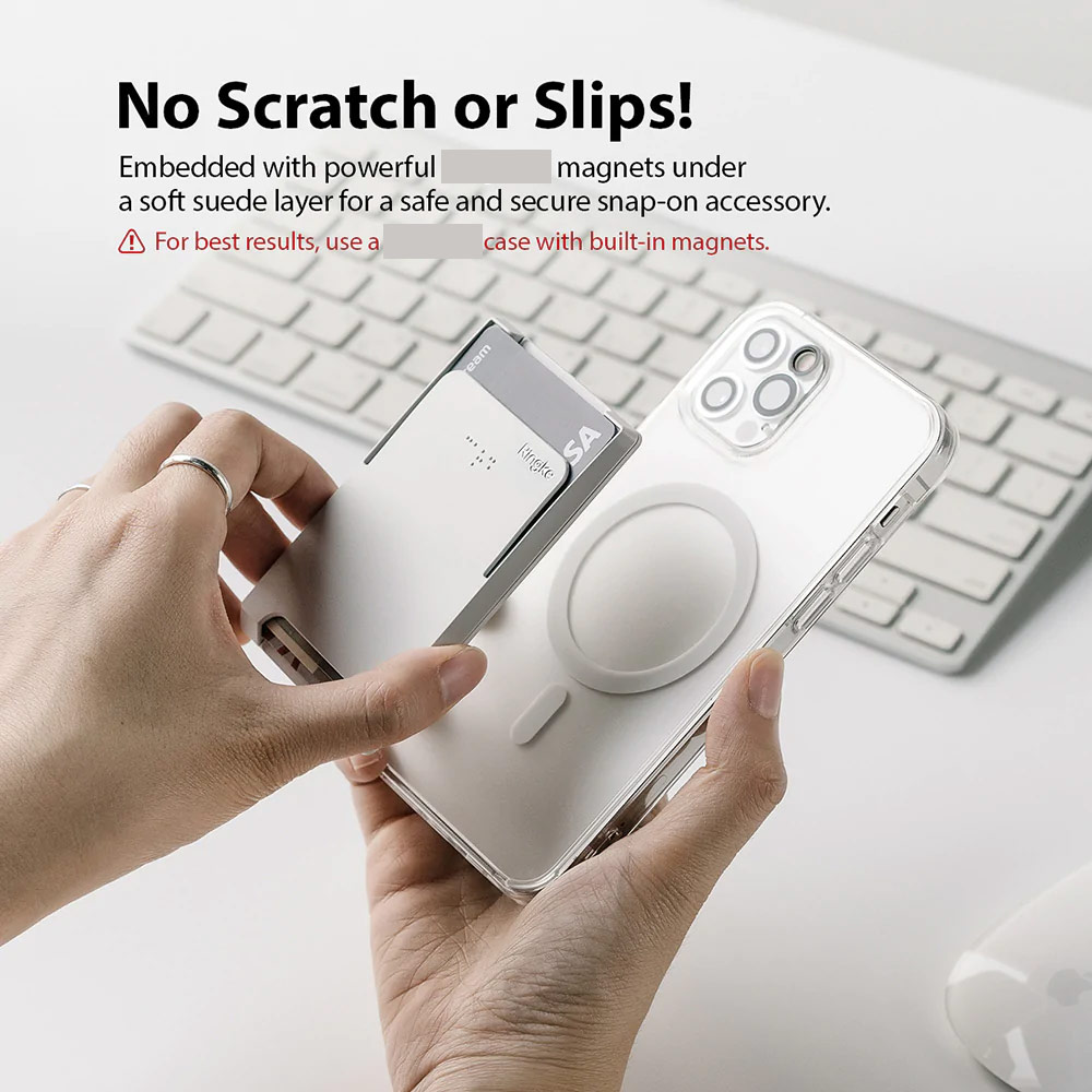 Picture of Ringke Magnetic Slot Card Holder Max Holder 3 Card with High Quality PC Material for Magnetic Smartphone and Magnetic Phone Case(Clear Mist)