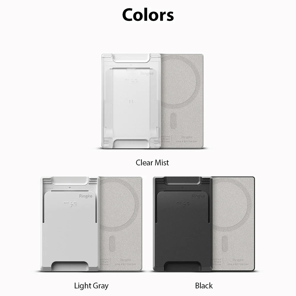 Picture of Ringke Magnetic Slot Card Holder Max Holder 3 Card with High Quality PC Material for Magnetic Smartphone and Magnetic Phone Case(Clear Mist)