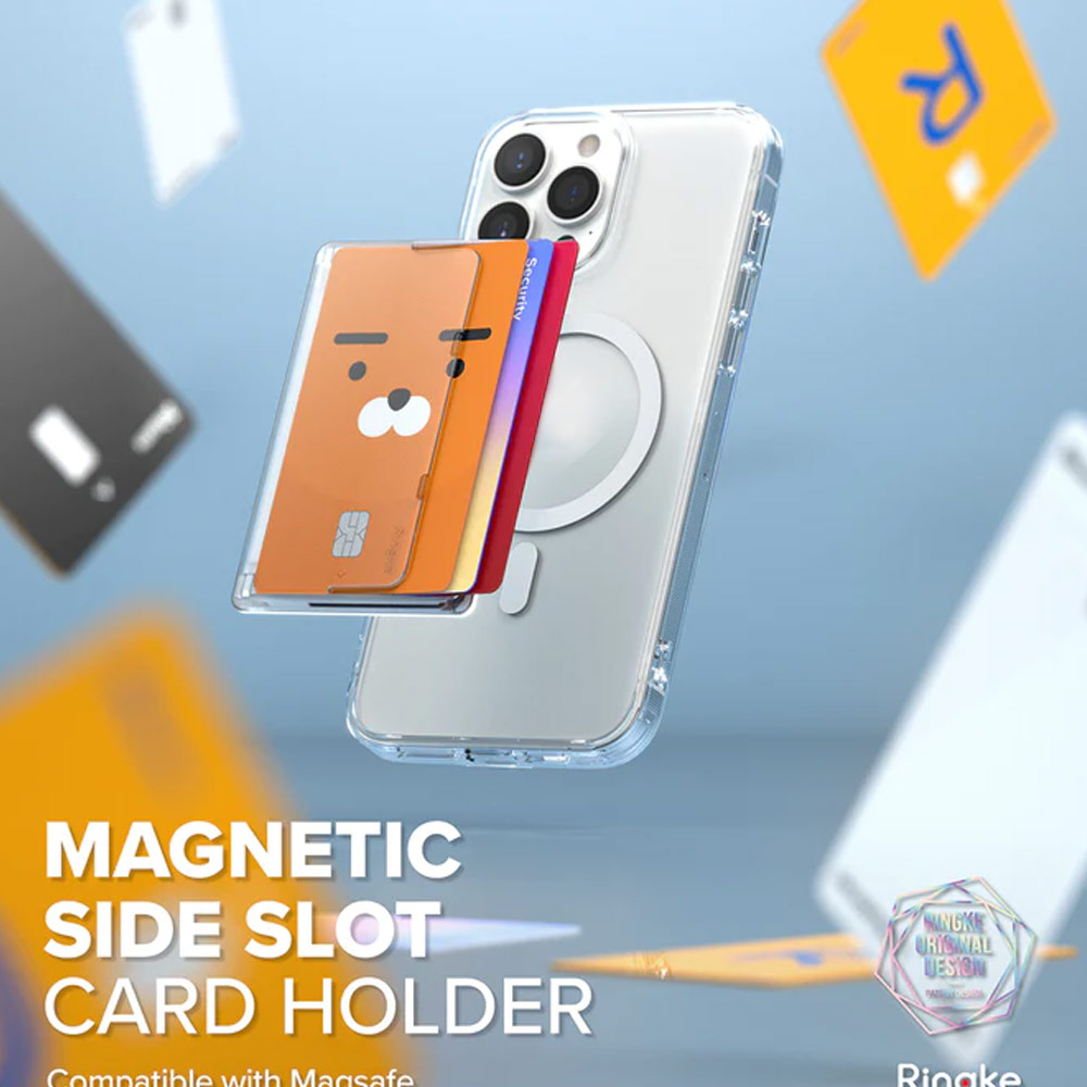 Picture of Ringke Magnetic Side Slot Card Holder Max Holder 3 Card with High Quality PC Material for Magsafe Compatile Smartphone (Black)