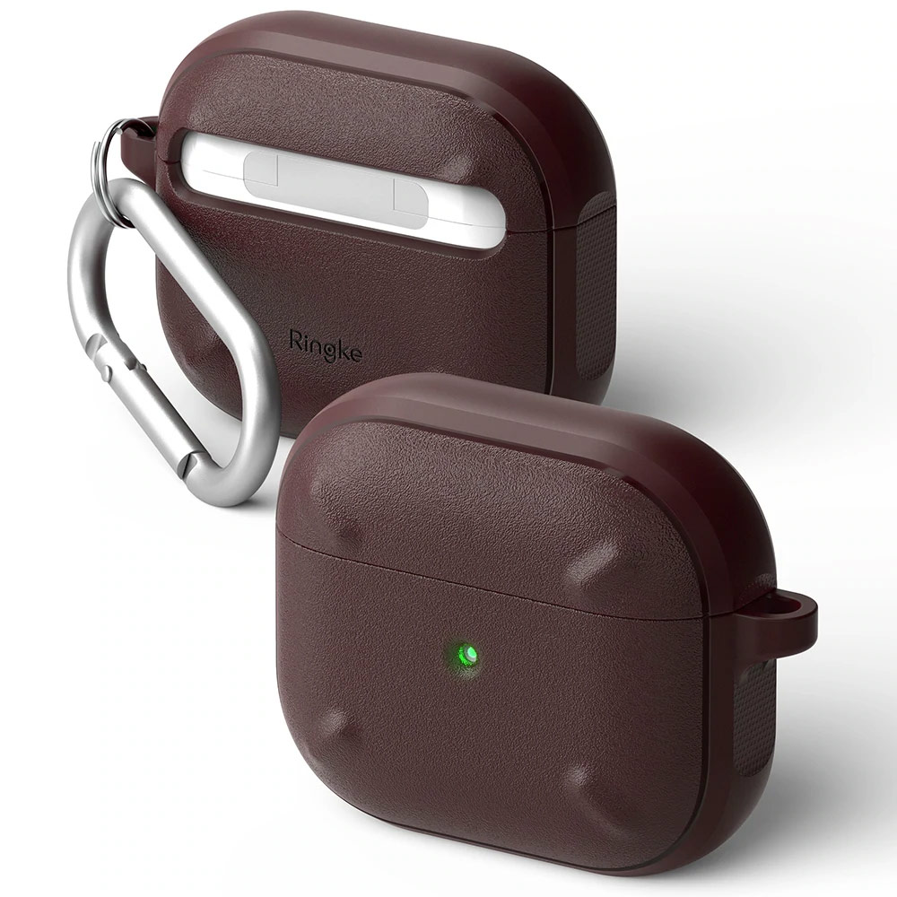Picture of Apple Airpods 3 Case | Ringke Onyx Durable TPU for Heavy Duty Defense Protection Case for Airpods 3 (Burgundy)