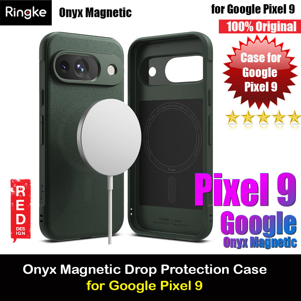 Picture of Google Pixel 9 Case | Ringke Onyx Magnetic Charging Compatible Drop Protection Case for Google Pixel 9 (Dark Green)