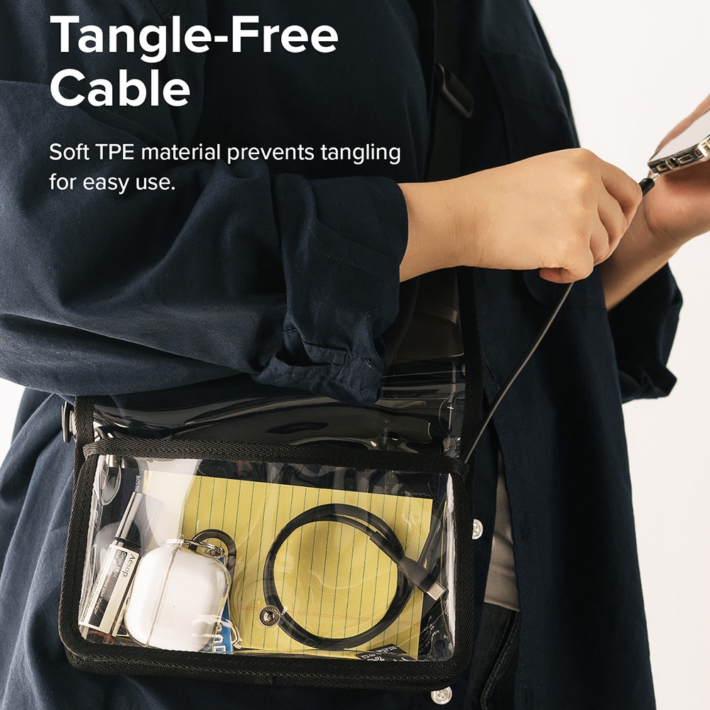 Picture of Ringke Pastel TPE Durable Cable with Cable Tie Organizer QC2.0 Fast Charge USB A to Type C (Black 120cm)