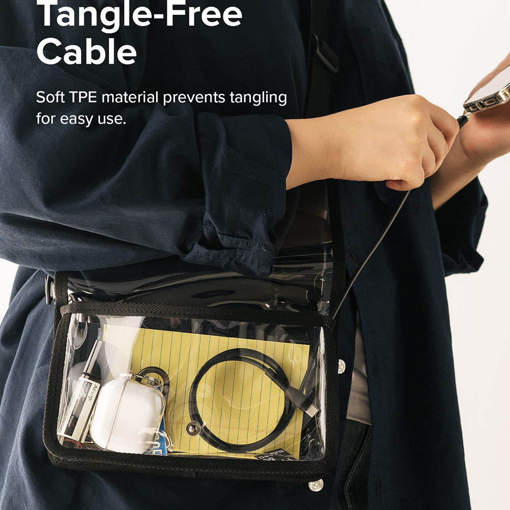 Picture of Ringke Pastel TPE Durable Cable with Cable Tie Organizer 2.4A Fast Charge USB A to Lightning (Black 120cm)