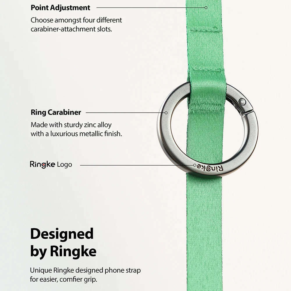 Picture of Ringke Ring Band Strap with Carabiner for Smartphone Case (Mint)