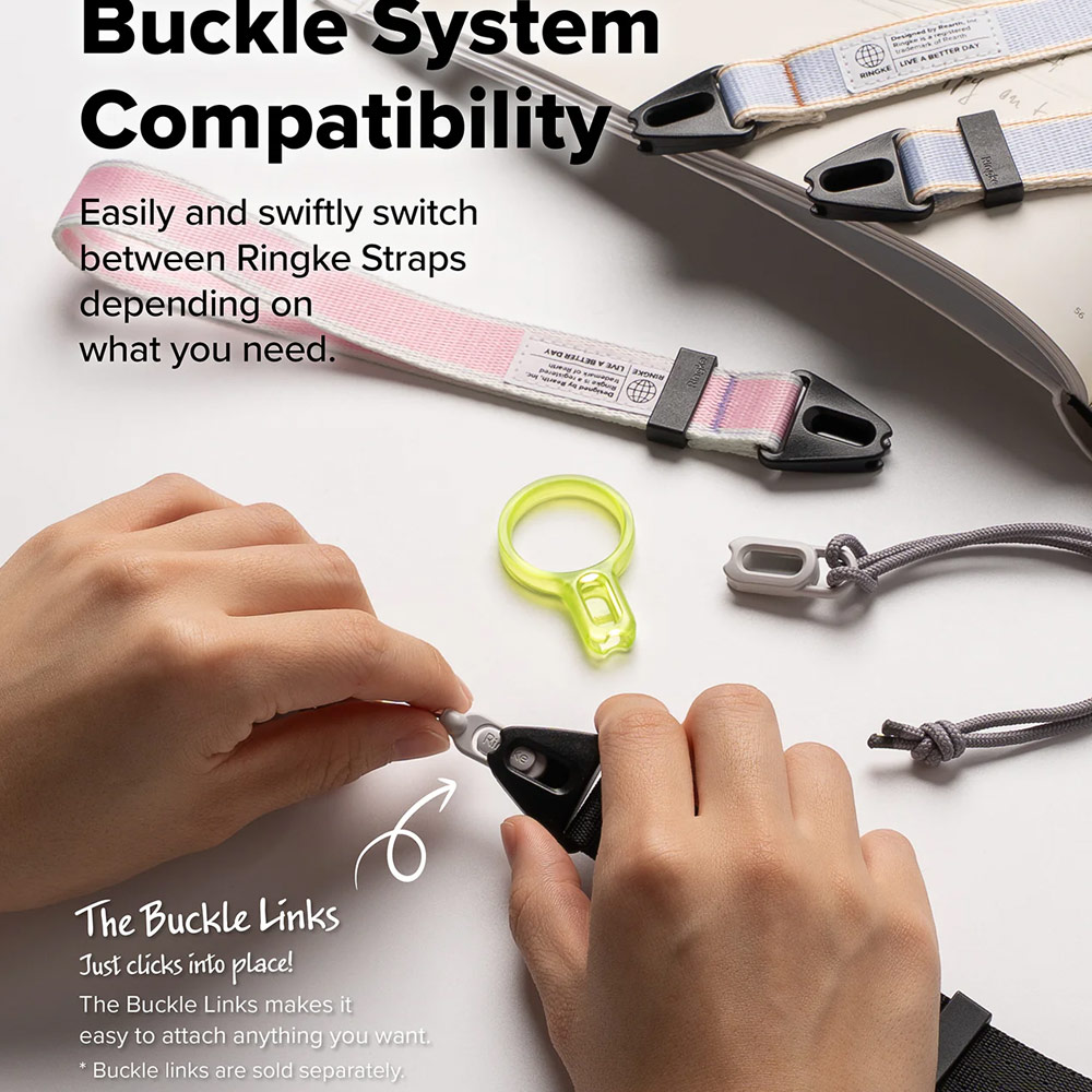 Picture of Ringke High density polyester Shoulder Strap for Perfect for daily use traveling hiking smartphone  Portable Handheld Fan Strap  (Stripe Blue)