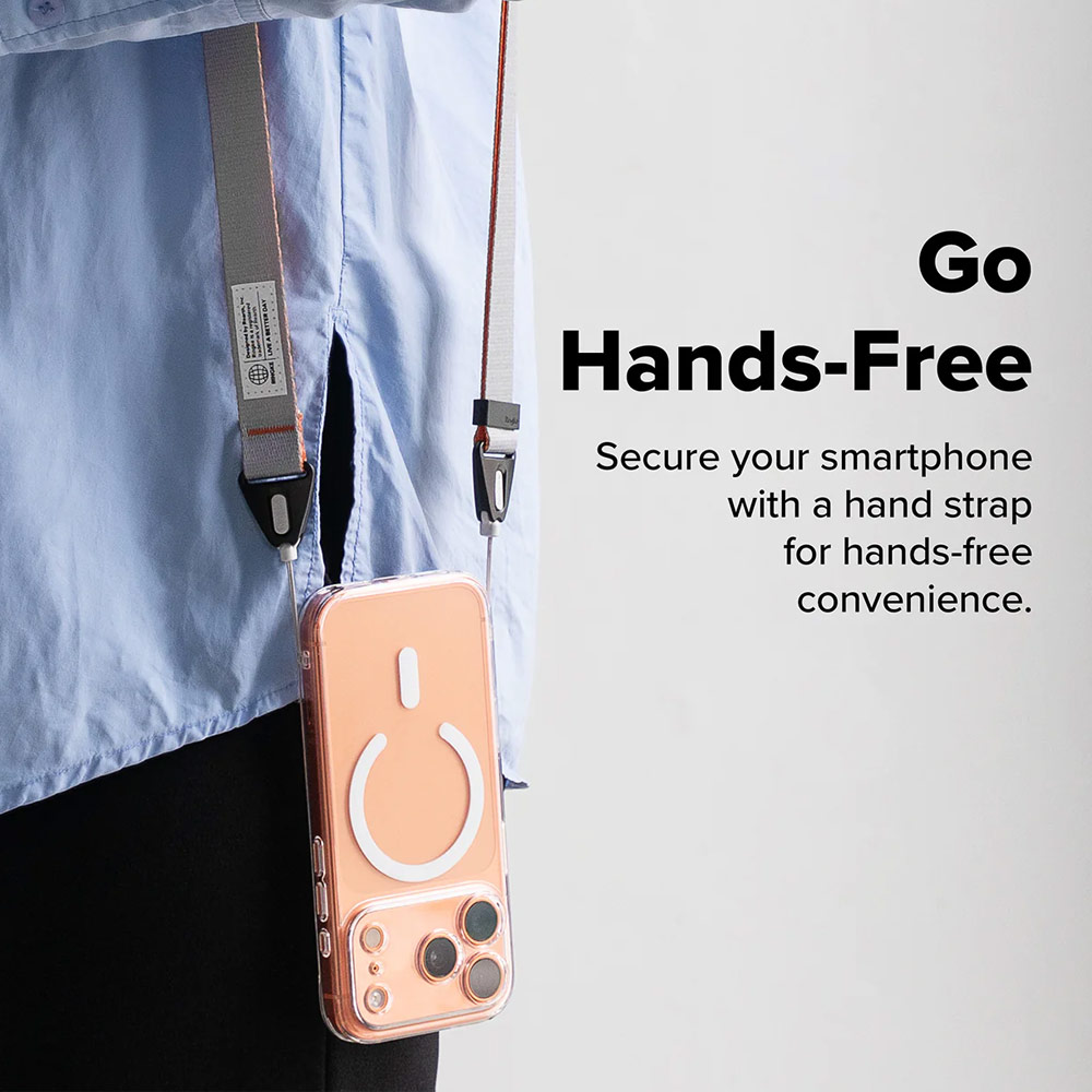 Picture of Ringke High density polyester Shoulder Strap for Perfect for daily use traveling hiking smartphone Portable Handheld Fan Strap (Ash Orange)