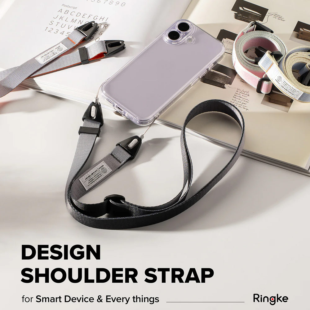 Picture of Ringke High density polyester Shoulder Strap for Perfect for daily use traveling hiking smartphone Portable Handheld Fan Strap (Graphite)