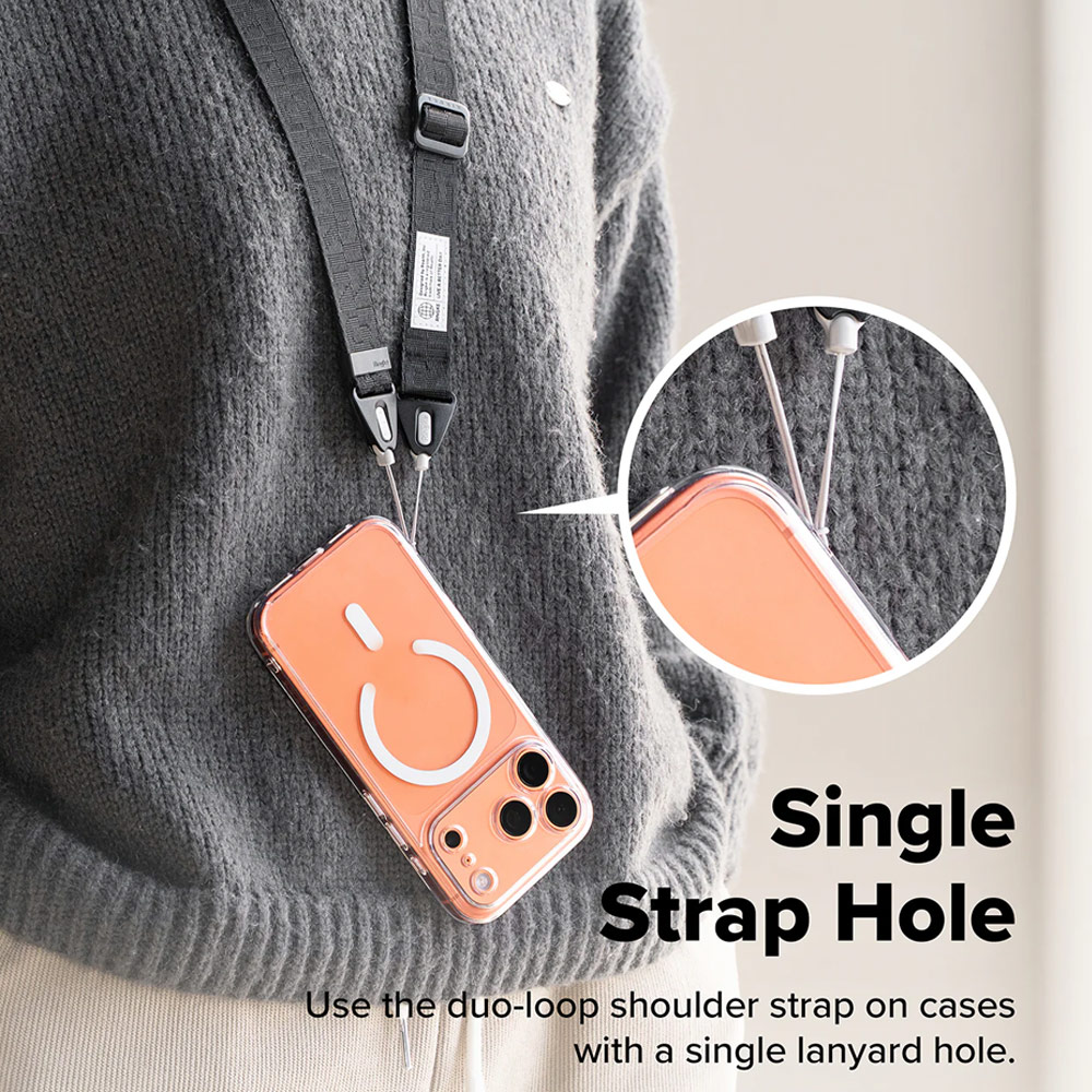 Picture of Ringke High density polyester Shoulder Strap for Perfect for daily use traveling hiking smartphone Portable Handheld Fan Strap (Lettering Black 3)