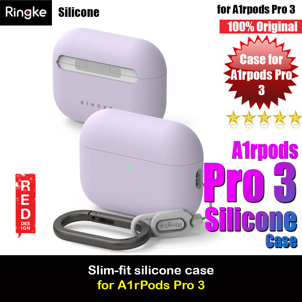 Picture of Ringke Silicone Soft Feel Hard Protective Protection Case with Carabiner for Apple Airpods Pro 3 (Light Purple) Apple Airpods Pro 3- Apple Airpods Pro 3 Cases, Apple Airpods Pro 3 Covers, iPad Cases and a wide selection of Apple Airpods Pro 3 Accessories in Malaysia, Sabah, Sarawak and Singapore 