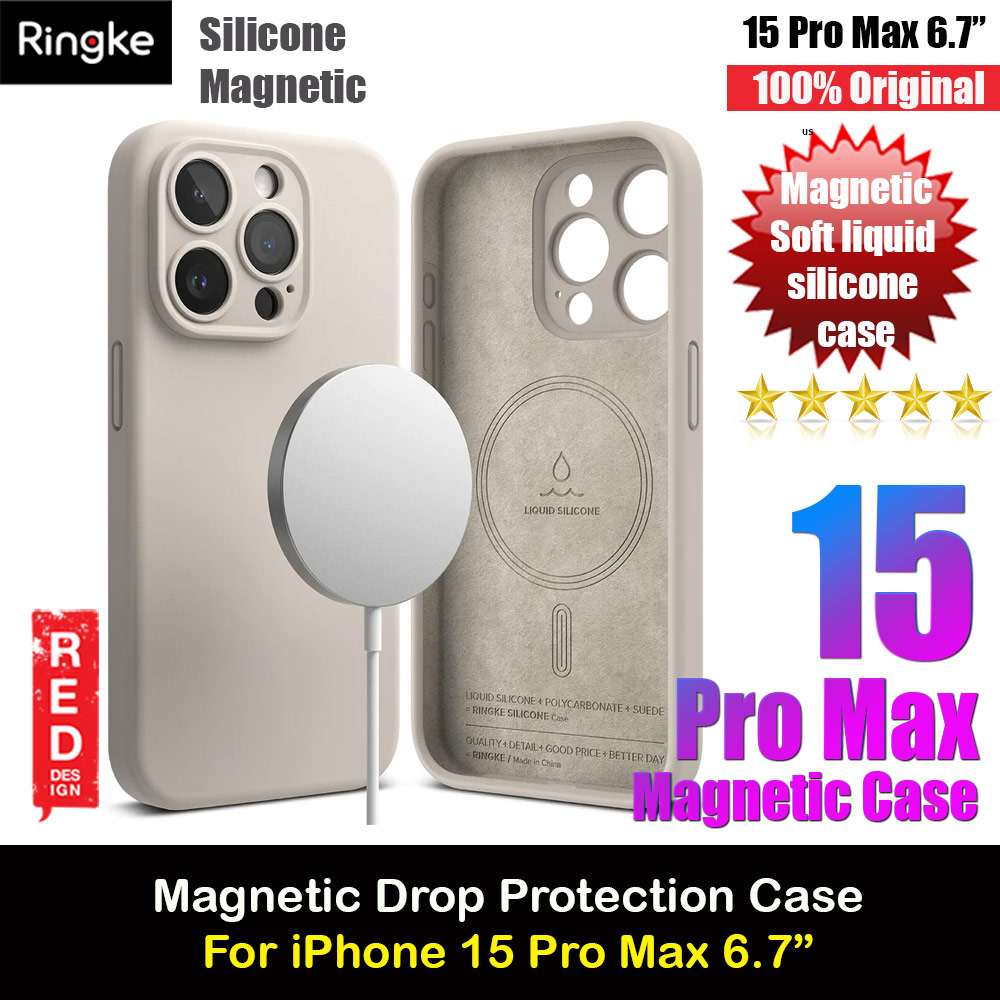 Picture of Ringke Silicone Magnetic Drop Protection Case for Apple iPhone 15 Pro Max 6.7 (Stone) Apple iPhone 15 Pro Max 6.7- Apple iPhone 15 Pro Max 6.7 Cases, Apple iPhone 15 Pro Max 6.7 Covers, iPad Cases and a wide selection of Apple iPhone 15 Pro Max 6.7 Accessories in Malaysia, Sabah, Sarawak and Singapore 