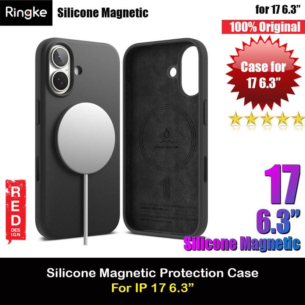 Picture of Ringke Silicone Magnetic Soft Liquid Silicone Drop Protection Case with Camera Control Button for iPhone 17 6.3 (Black) Apple iPhone 17 6.3- Apple iPhone 17 6.3 Cases, Apple iPhone 17 6.3 Covers, iPad Cases and a wide selection of Apple iPhone 17 6.3 Accessories in Malaysia, Sabah, Sarawak and Singapore 
