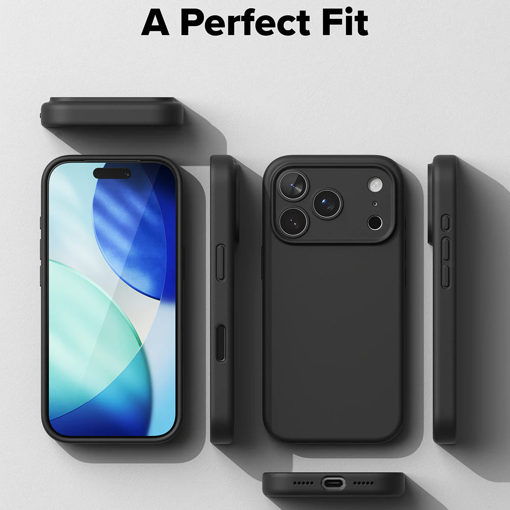 Picture of Apple iPhone 17 Pro Max 6.9 Case | Ringke Silicone Magnetic Soft Liquid Silicone Drop Protection Case with Camera Control Button for iPhone 17 Pro Max 6.9 (Black)