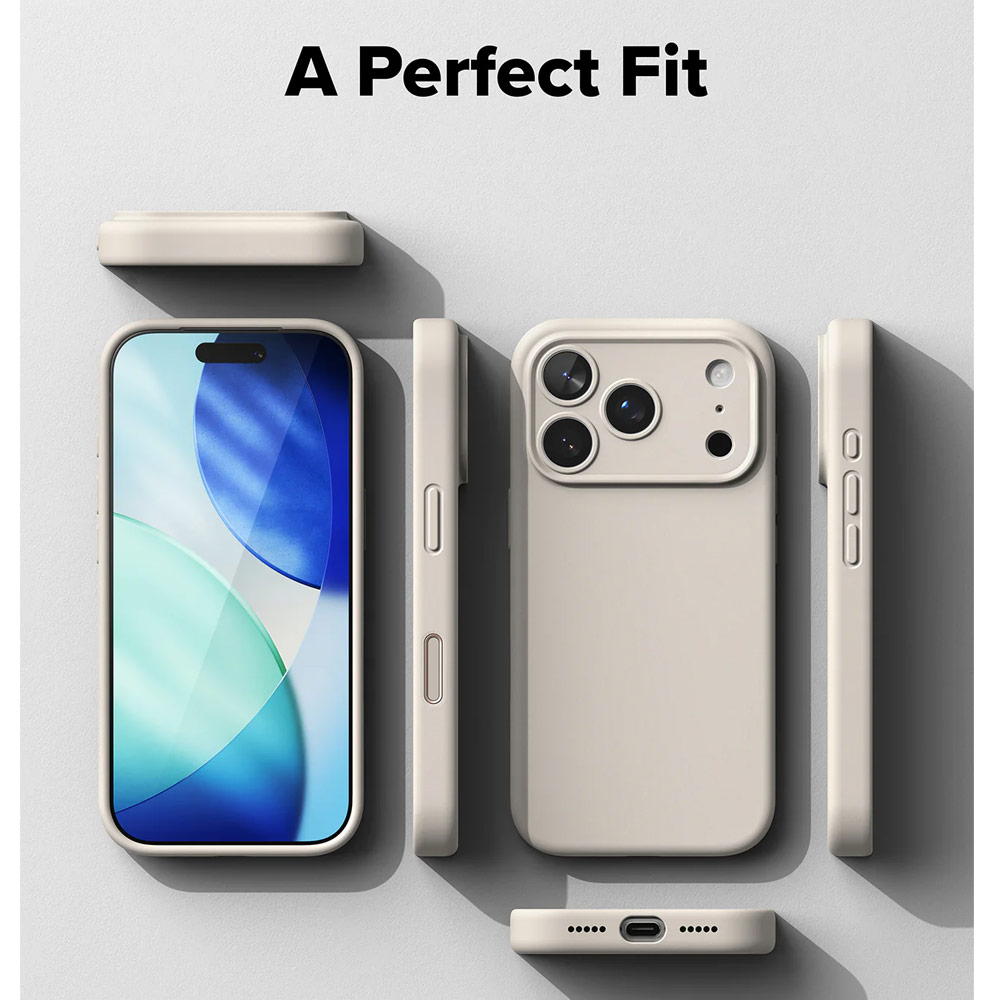 Picture of Apple iPhone 17 Pro Max 6.9 Case | Ringke Silicone Magnetic Soft Liquid Silicone Drop Protection Case with Camera Control Button for iPhone 17 Pro Max 6.9 (Stone)
