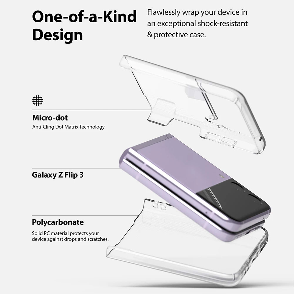 Picture of Samsung Galaxy Z Flip 3 Case | Ringke Slim Protection Clear Case for Samsung Galaxy Z Flip 3 (Black)