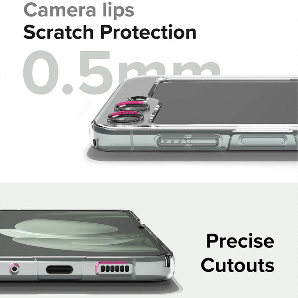 Picture of Samsung Galaxy Z Flip 5 Case | Ringke Anti Yellowing Ultra Slim Protection Case with Strap Hole for Samsung Galaxy Z Flip 5 (Clear)